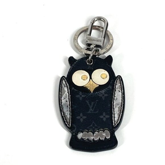 LOUIS VUITTON M69482 MonogramEclipse Porte Cles-Oulu Bag Charm Owl Key Holder - Picture 1 of 11